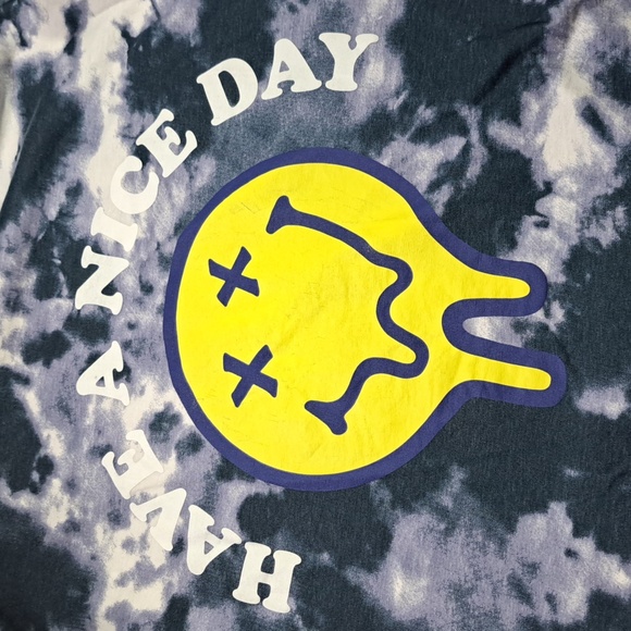 Brooklyn Cloth Tie Dye Have A Nice Day Melting Smily Face Graphic Tee G XL - Picture 4 of 15